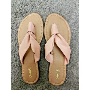 Women's Pink Thong Sandals – Vegan Leather - Qupid Archer-374 Size 7.5